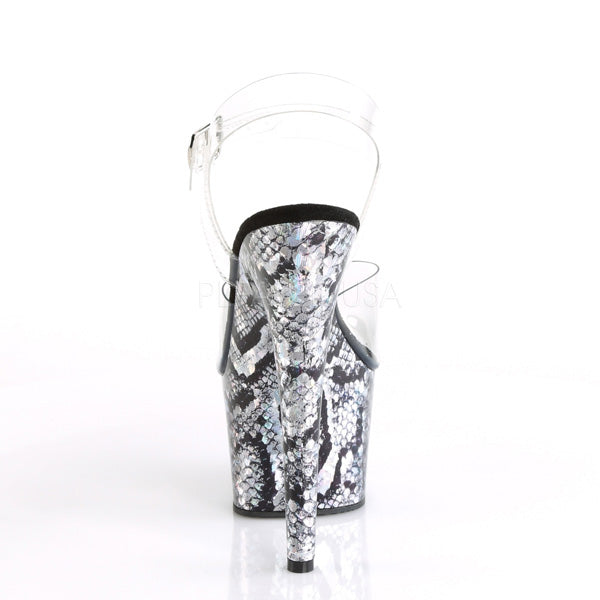 ADORE-708SP  Clear/Silver Holo Snake Print