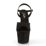 ADORE-709FS  Black Faux Suede/Black Faux Suede