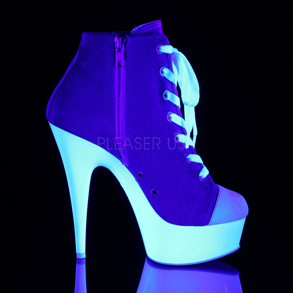 DELIGHT-600SK-02  Denim Blue Canvas/Neon White