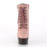 DELIGHT-600TL-02  Baby Pink Nubuck Faux Leather/Dark Brown Matte