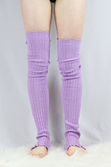 Rarr Extra Long Stirr-Up Knit Legwarmers Lilac