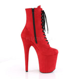 FLAMINGO-1020FS  Red Faux Suede/Red Faux Suede