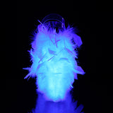FLAMINGO-808F  Clear/Neon White Marabou Feather