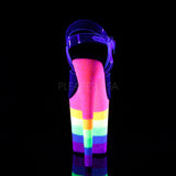 FLAMINGO-808UVRB  Clear/Neon Rainbow Glitter