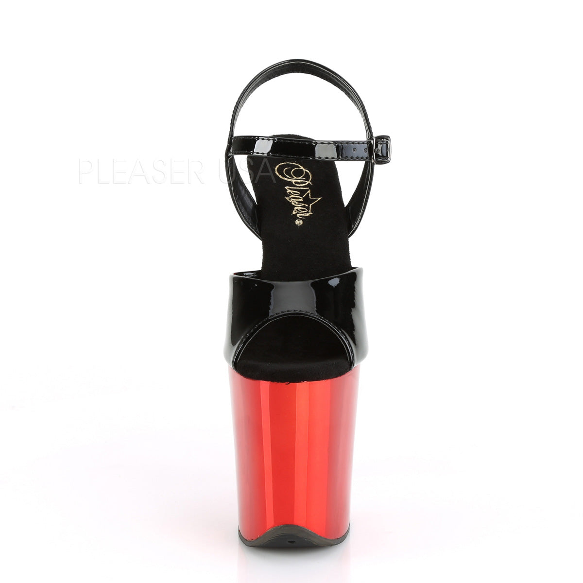 FLAMINGO-809  Black Patent/Red Chrome