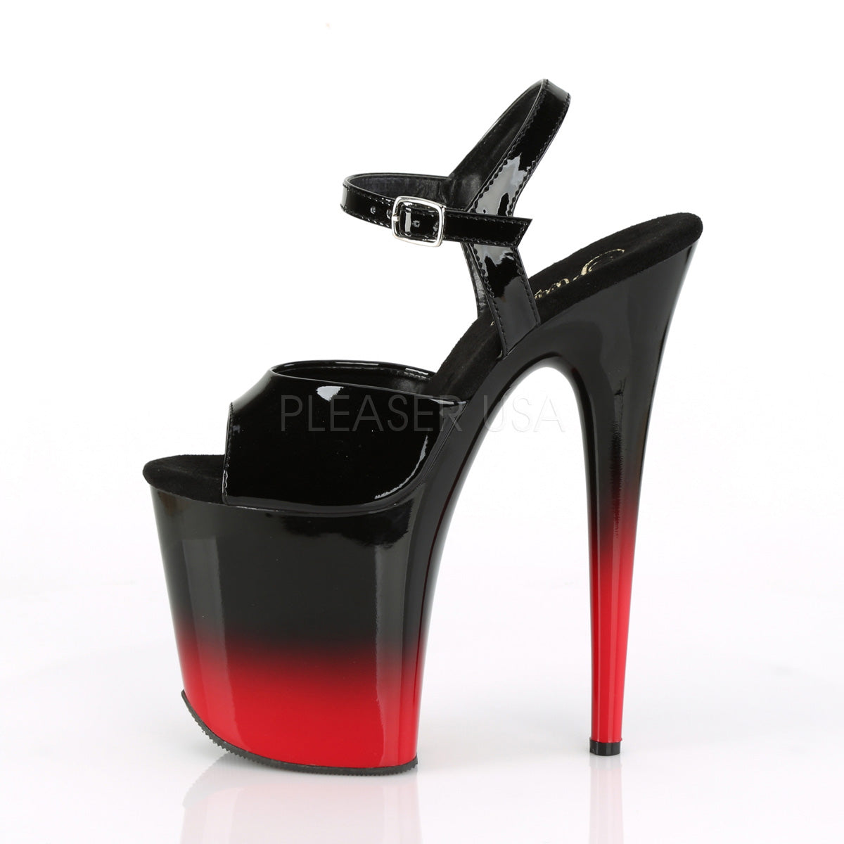 FLAMINGO-809BR-H  Black Patent/Black-Red
