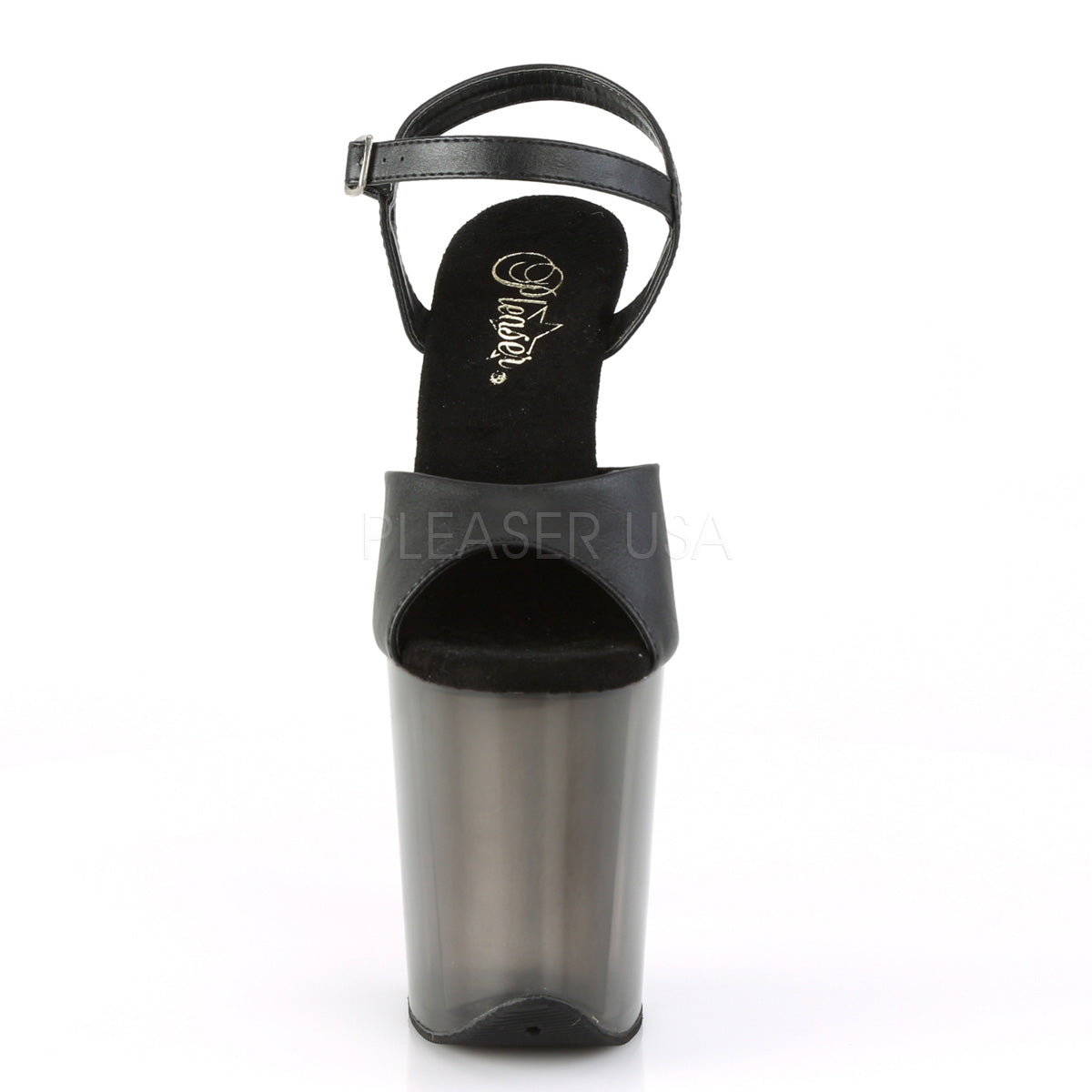 FLAMINGO-809T  Black Faux Leather/Frosted Black