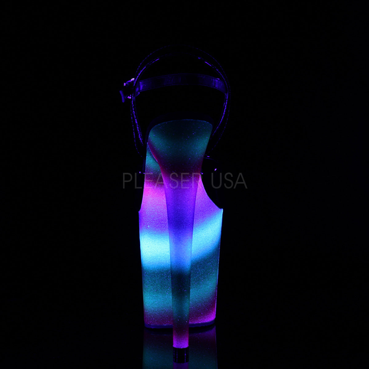 FLAMINGO-809WR  Black Patent/Rainbow Glitter