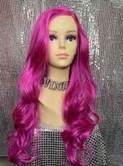 Hot Pink Wavy Long Wig
