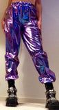 Purple Holographic Track Pants