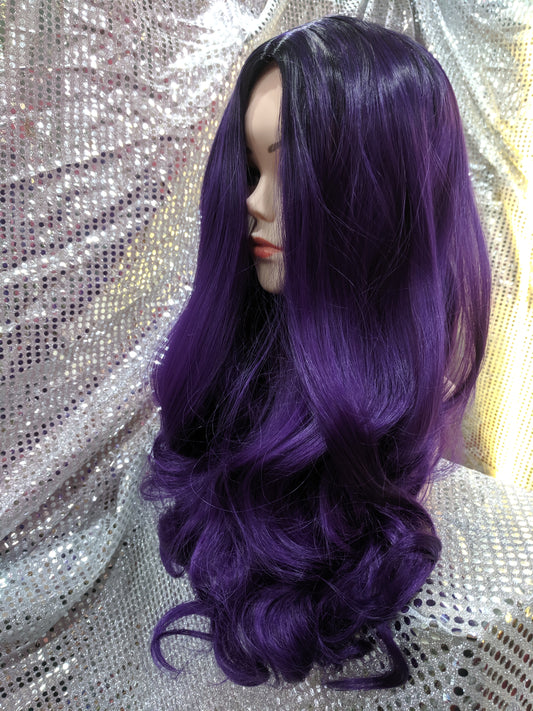Purple Ombre 22" Wavy Heat Resistant Wig