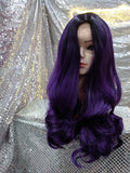 Purple Ombre 22" Wavy Heat Resistant Wig