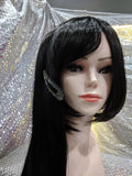 Jet Black 40" Straight Heat Resistant Wig With Bangs