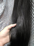 Jet Black 40" Straight Heat Resistant Wig With Bangs