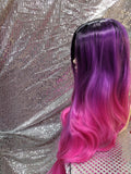 Pink Purple Ombre 26" Wavy Heat Resistant Wig