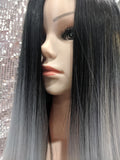 Grey Ombre 26" Straight Heat Resistant Wig