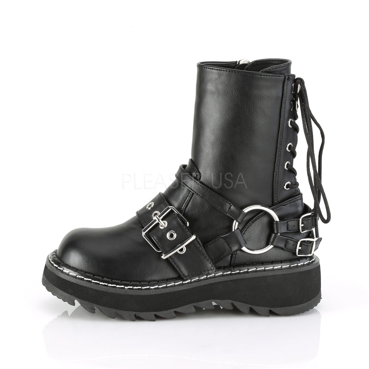LILITH-210  Black Vegan Leather