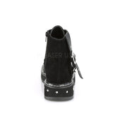 LILITH-278  Black Vegan Leather-Vegan Suede