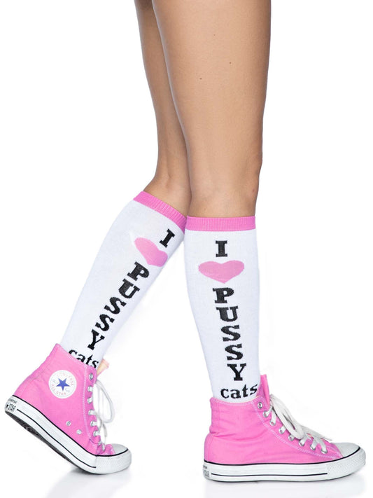 Leg Avenue Pussycat Knee High Socks 5624