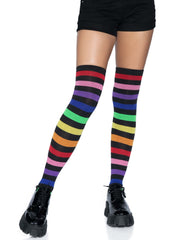 Leg Avenue Rainbow Stripe Thigh High Socks 6927
