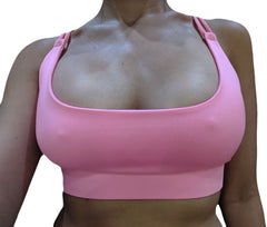 Pink Knotted Back Sports Bra