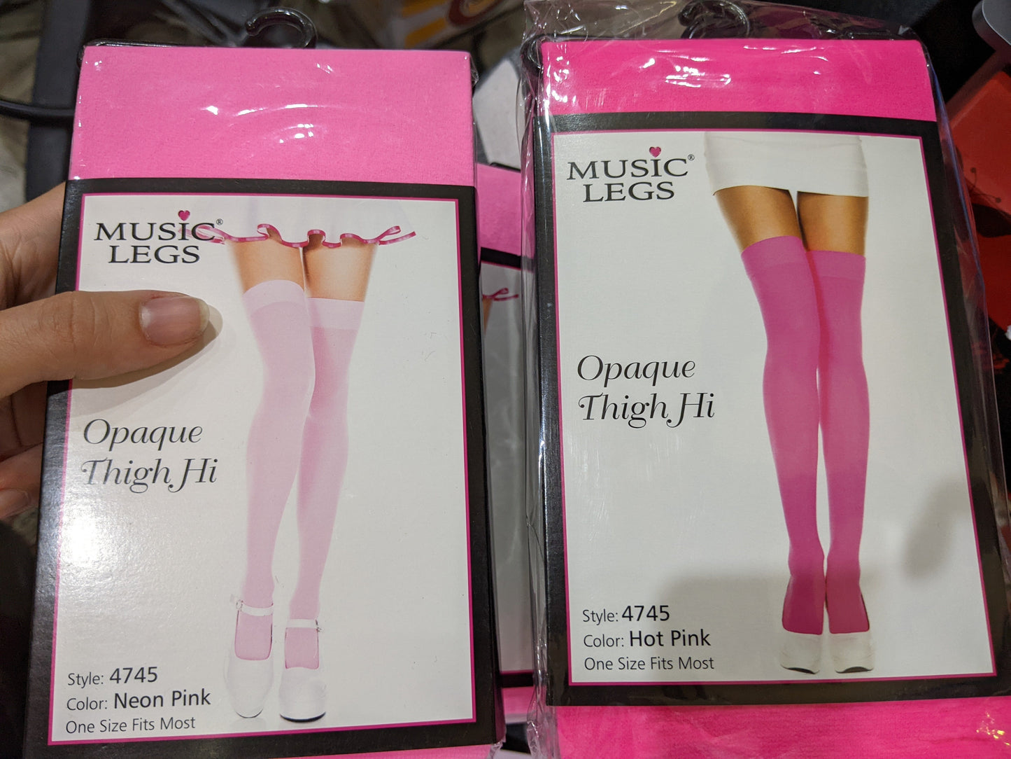 Music Legs Opaque Thigh High Tights 4745