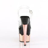 SCALLOP-708-2HGM  Clear/Black-Rose Gold Hologram