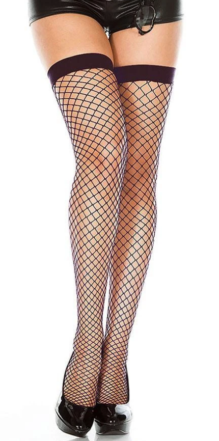 Music Legs Medium Diamond Net Spandex Thigh High ML4930