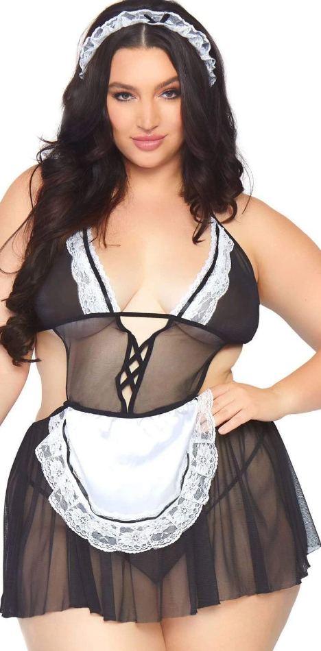 Leg Avenue Plus Size 3-Piece Fantasy French Maid