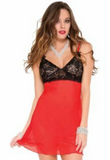 Music Legs Mesh Chemise with Lace Bra Top 60027