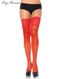 Leg Avenue Spandex Sheer Thigh Highs with 5 Inch Silicone Stay Up Lace Top 9750/Q