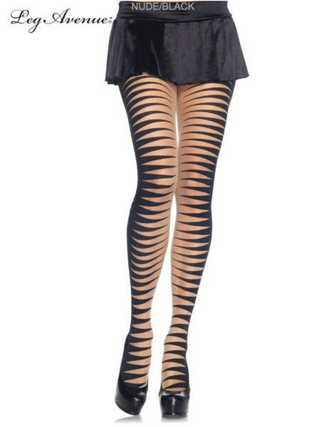 Leg Avenue Sheer Cirque Illusion Stripe Pantyhose 7936
