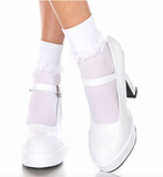 Music Legs Ankle Hi with Ruffle Trim 514