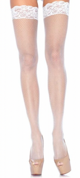 Leg Avenue Fishnet Thigh Highs with Lace Top 9023