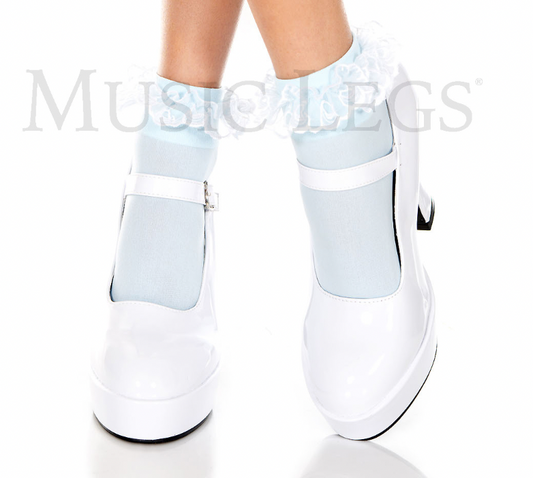 Lace Ruffle Opaque Ankle 527