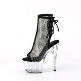 ADORE-1018RM  Black Faux Suede-RS Mesh/Clear