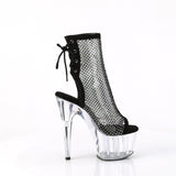 ADORE-1018RM  Black Faux Suede-RS Mesh/Clear
