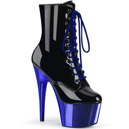ADORE-1020  Black Patent/Royal Blue Chrome