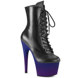 ADORE-1020BP  Black Faux Leather/Blue-Purple Ombre