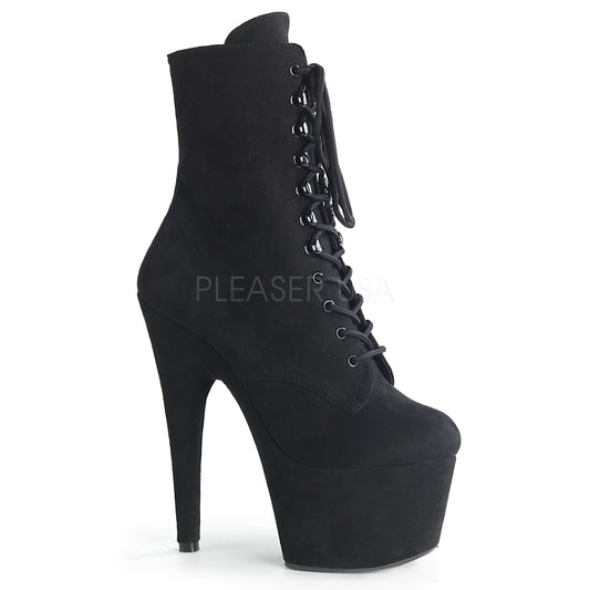 ADORE-1020FS  Black Faux Suede/Black Faux Suede