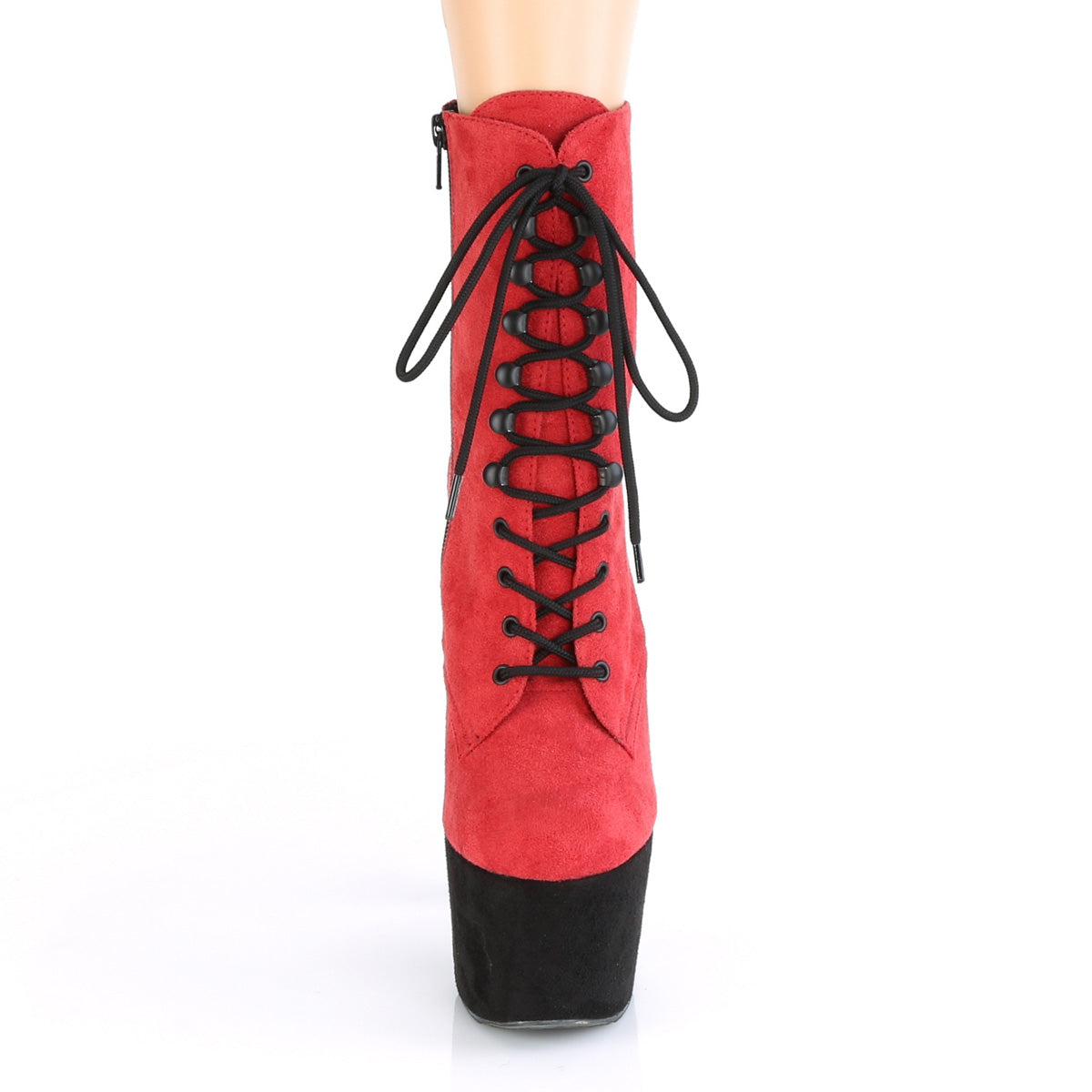 ADORE-1020FSTT  Red Faux Suede/Black Faux Suede