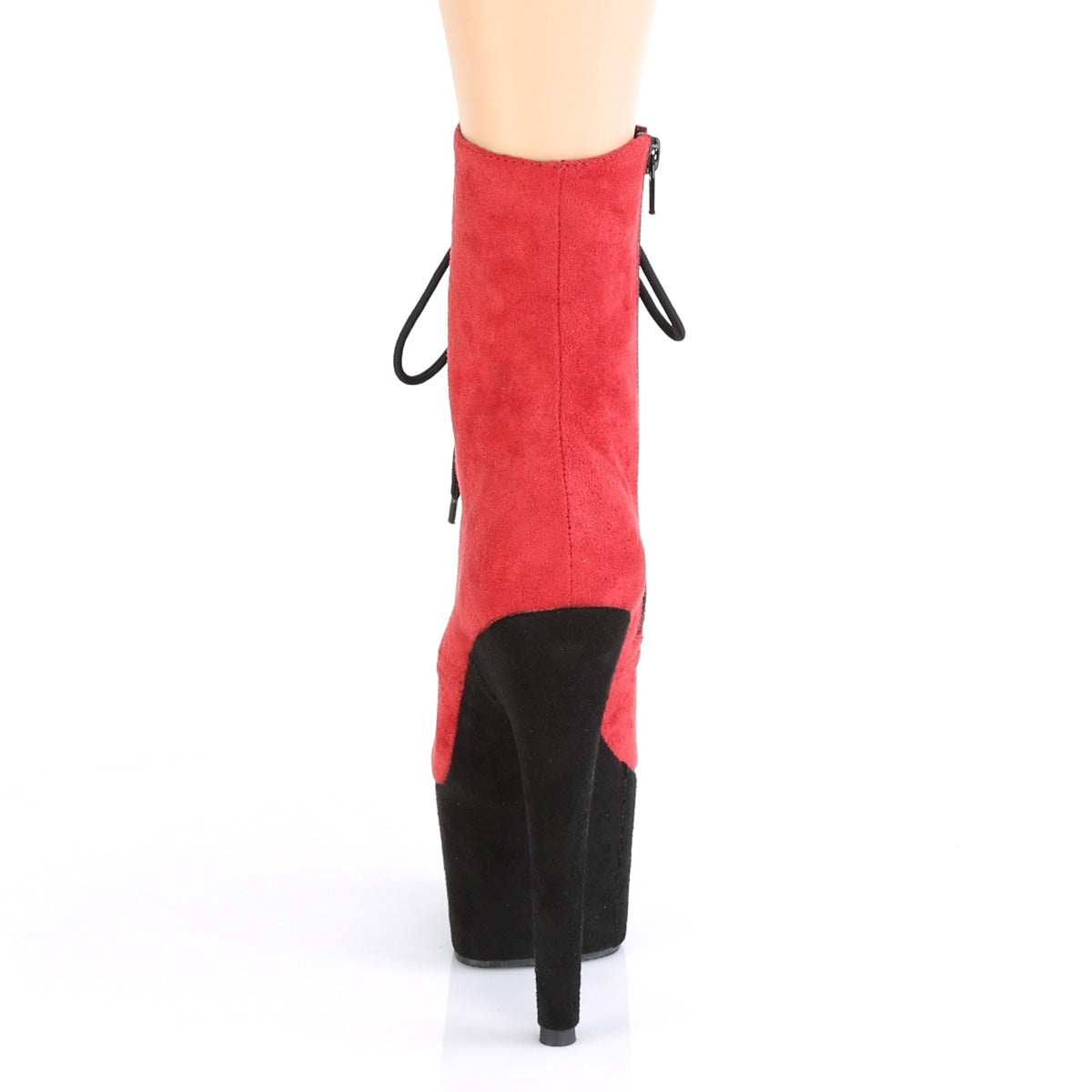 ADORE-1020FSTT  Red Faux Suede/Black Faux Suede