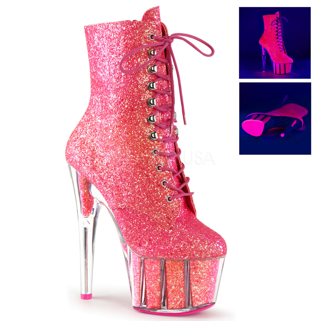 Pole Dance Shoes Women's Sexy Glitter Exotic Heels Platform Sky High Heels  Mule in Pink - Milanoo.com
