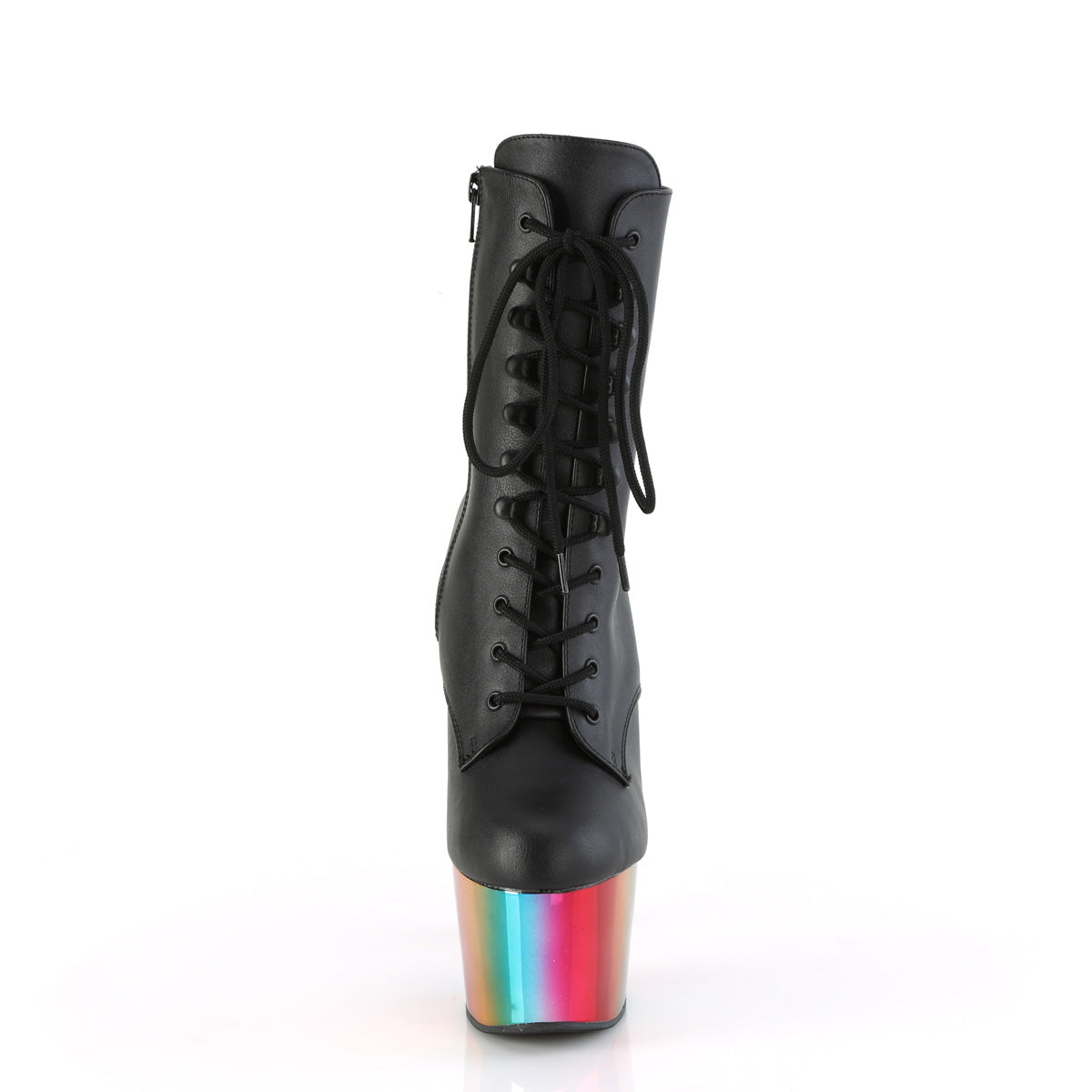 ADORE-1020RC  Black Faux Leather/Rainbow Chrome