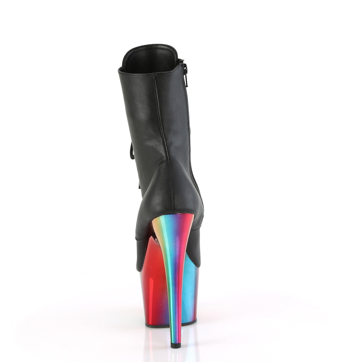 ADORE-1020RC  Black Faux Leather/Rainbow Chrome