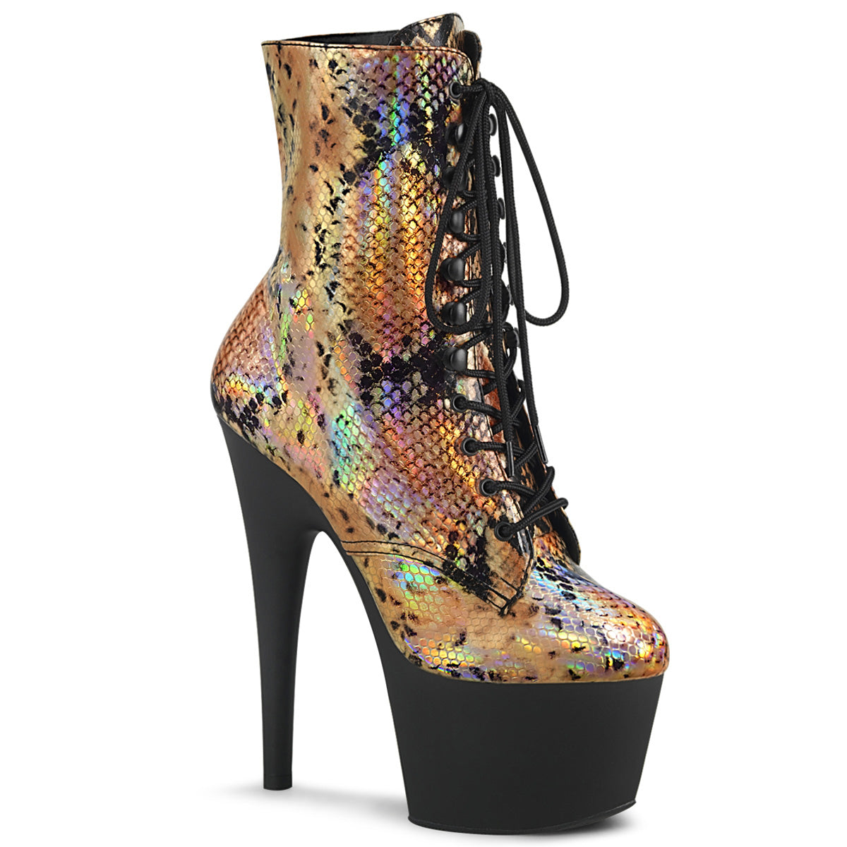 ADORE-1020SP  Gold Holographic Snake Print/Black Matte