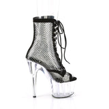 ADORE-1021RM  Black Faux Suede-RS Mesh/Clear