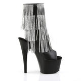 ADORE-1024RSF  Black Faux Leather-Silver/Black Matte