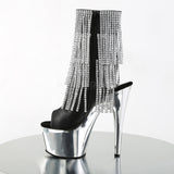 ADORE-1024RSF  Black Faux Leather-Silver/Silver Chrome