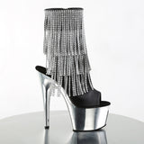 ADORE-1024RSF  Black Faux Leather-Silver/Silver Chrome